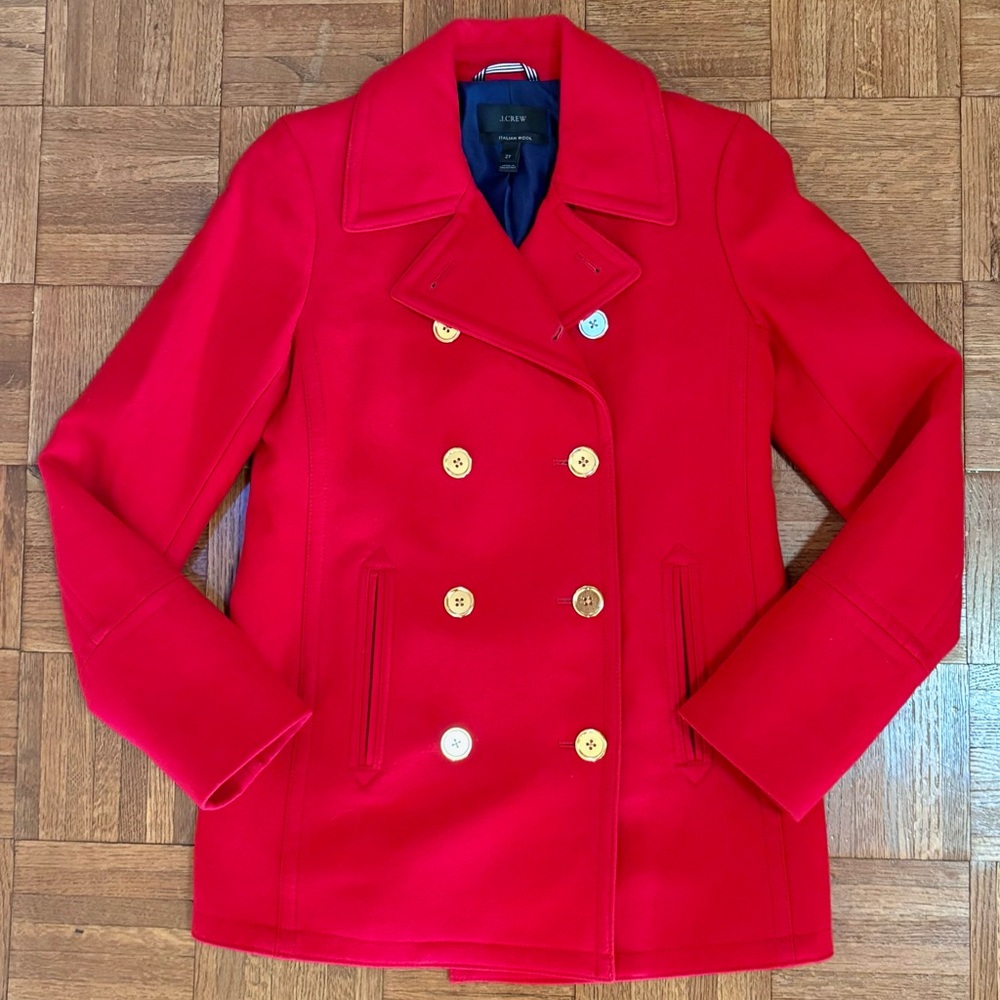 J. Crew Red Women's Peacoat